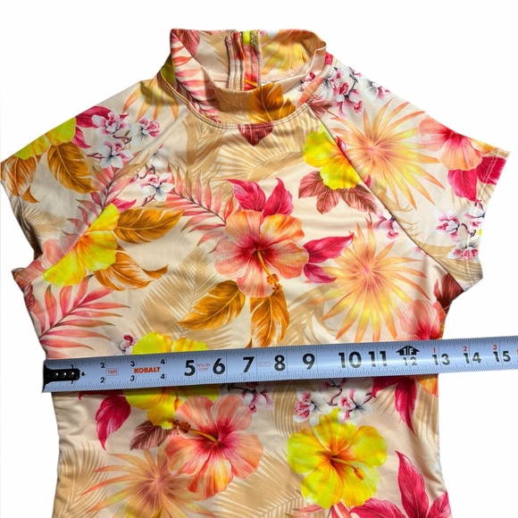 Hurley pink yellow tropical body Floral swimsuit Women Size Medium New with Tags - Picture 8 of 16